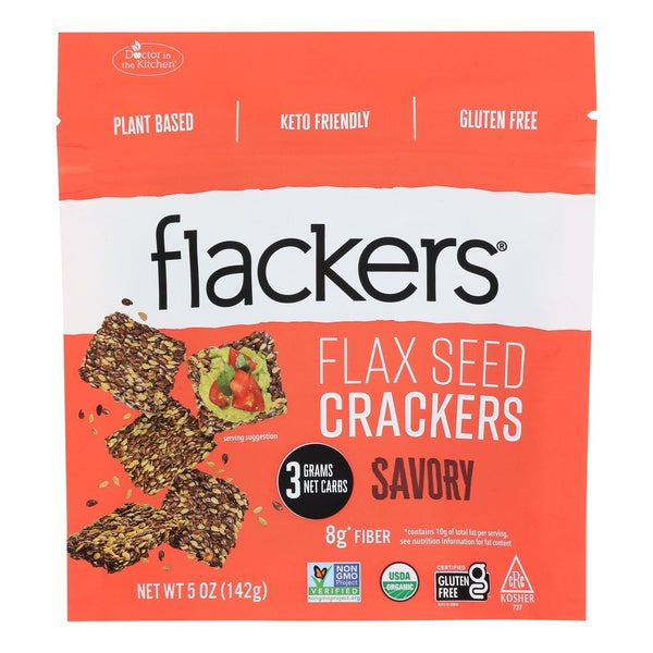 6-PACK OF Cracker Original Savory Flaxseed Doctor In The K 5 oz