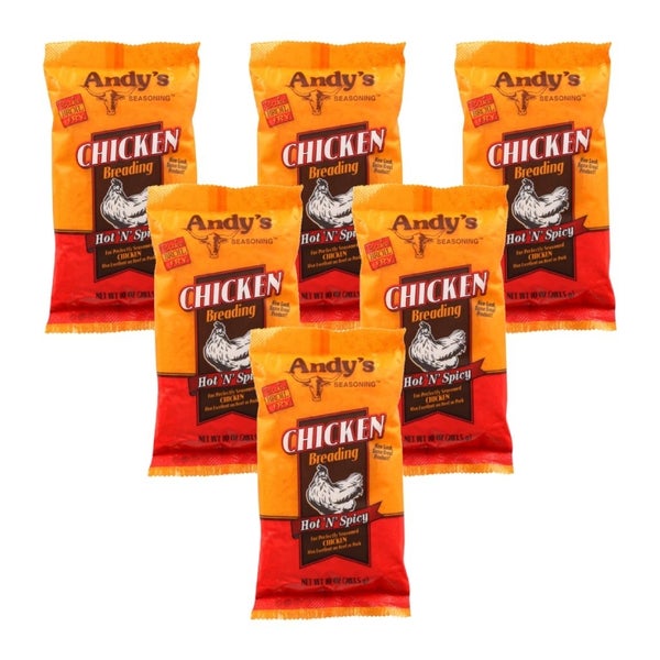 6-PACK OF Breading Chicken Hot Andy's Seasoning 10 oz