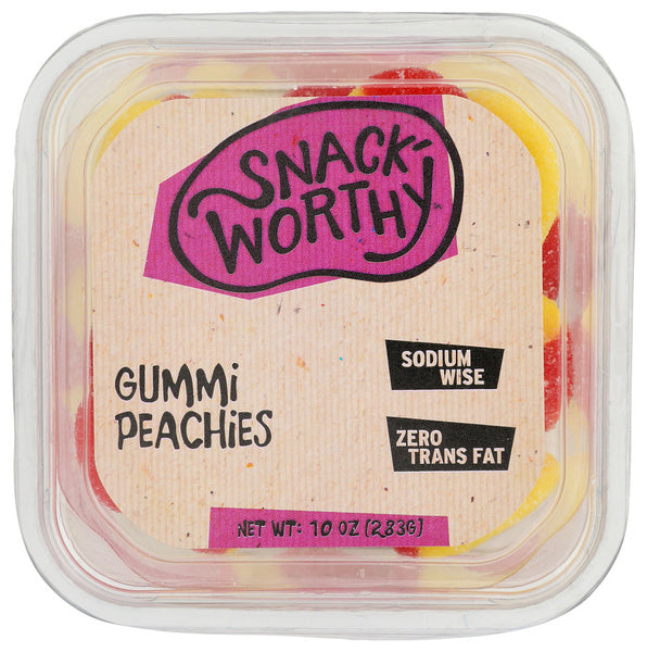 12-PACK OF CANDY GUMMY PEACHIES 10 OUNCE - CASE OF 12