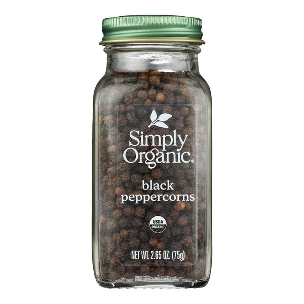 6-PACK OF Seasoning Pepper Black Peppercorn Simply Organic 2.65 oz