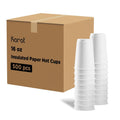 500-PACK OF Cup Paper Karat 16oz Insulated Paper Hot Cups - White (90mm) - 500 ct