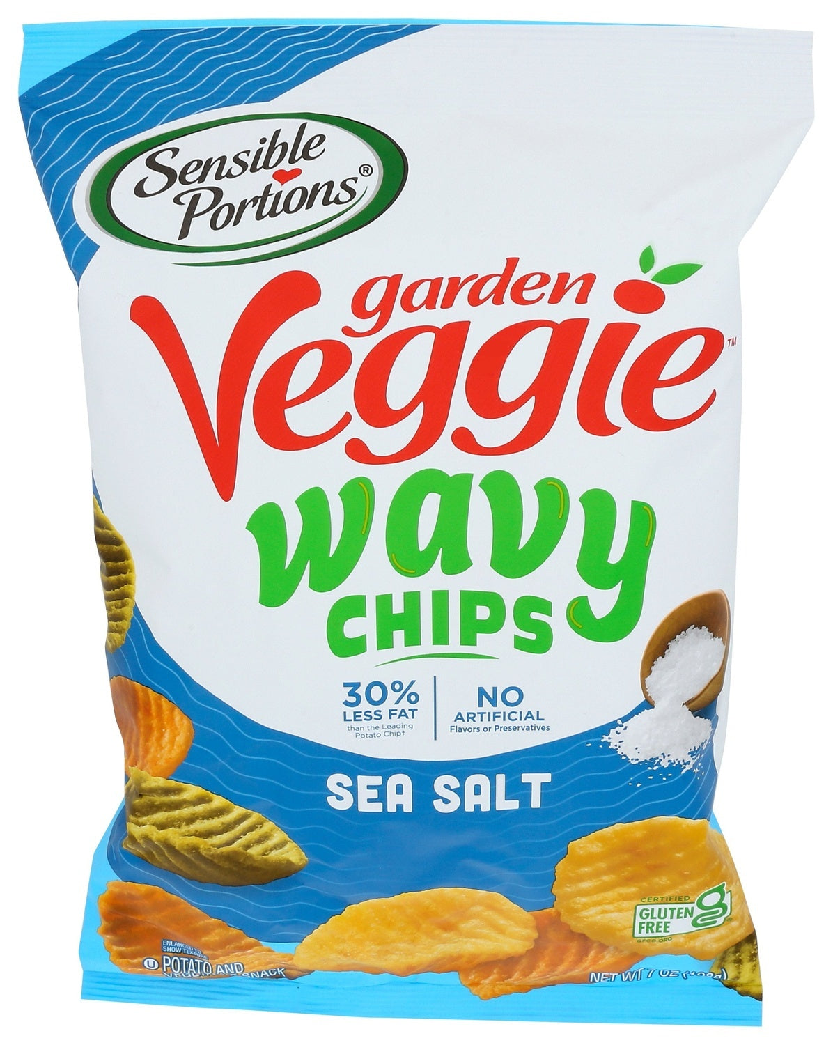 12-PACK OF SNACK VEGETABLE WAVY CHIPS, SEA SALT