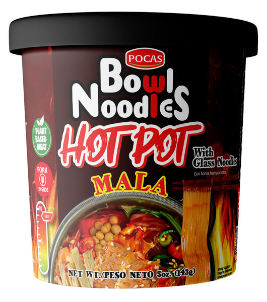 6-PACK OF Bowl Noodles Hot Pot, Mala, 6/5 oz