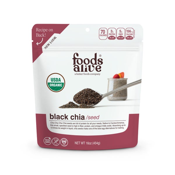 6-PACK OF Chia Seeds Black, Foods Alive
