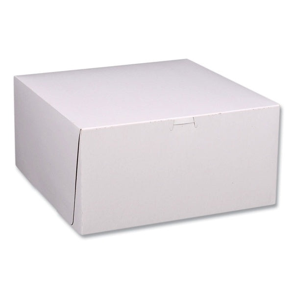 50-PACK OF Container Food SCT 1589 Non-Window Bakery Boxes - 12x12x6 Inch White/Brown Paper Boxes for Cakes, Pastries, and Cupcakes (50 Count)
