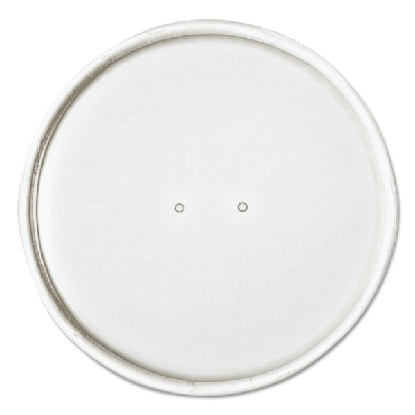 500-PACK OF Lid Paper SOLO CH16A-4000 Vented Paper Lids for 16 oz Food Containers - 3.9 in. Diameter, 0.9 in. Height - White (25 Lids per Bag, 20 Bags per Carton)