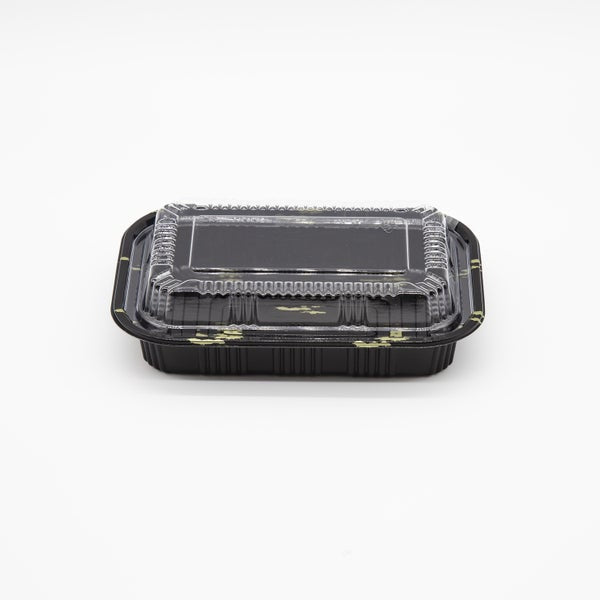 10-PACK OF Container Disp 7.25"x5" Black Bento Sushi Rectangular Container w/ Lid 500 Sets