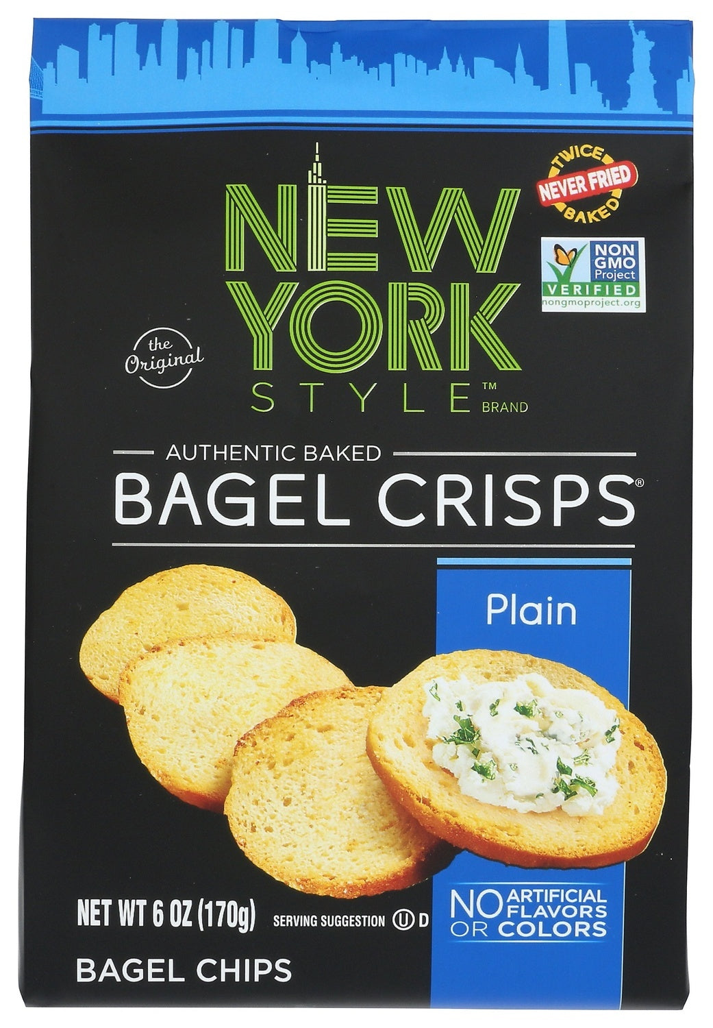 6-PACK OF SNACK CHIP BAGEL, PLAIN