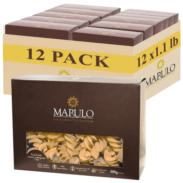 12-PACK OF Marulo, Fusilloni Pasta, Artisan Bronze Die-Cut Pasta, 12 Pack x 1.1 lb
