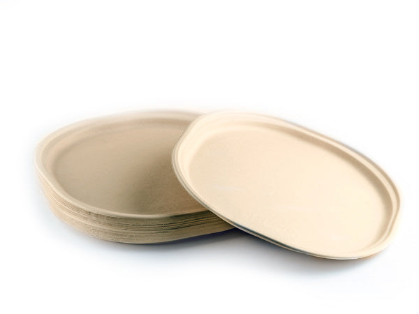 500-PACK OF Plate 12 inches square round, Natural, 500 Count Case