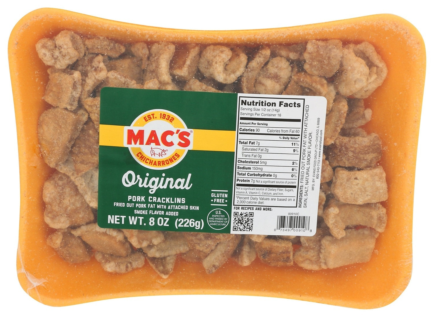12-PACK OF SNACK PORK CRACKLINGS, ORIGINAL