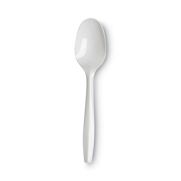 1000-PACK OF Dixie PTM21 White Plastic Mediumweight Teaspoons - 1000 Count Carton for Catering and Events