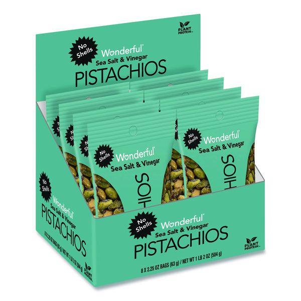 8-PACK OF NUT PISTACHIO SEA SALT AND VINEGAR 2.25 OUNCE - CASE OF 8