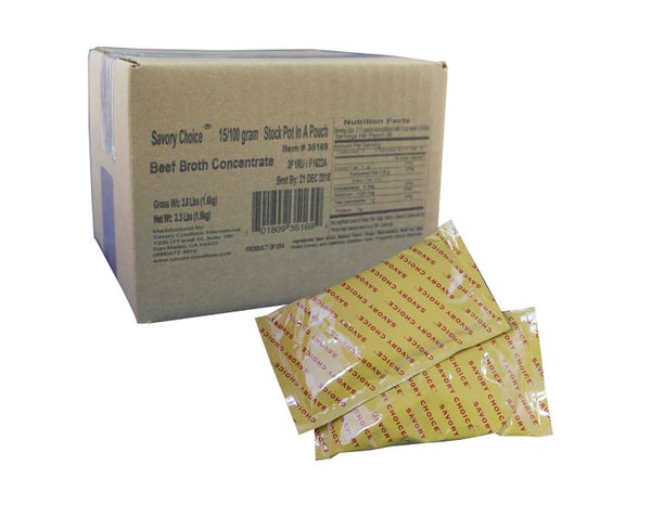 15-PACK OF Stock Base Beef Low Sodium Liquid Concentrate 15 X 100 G Pouches