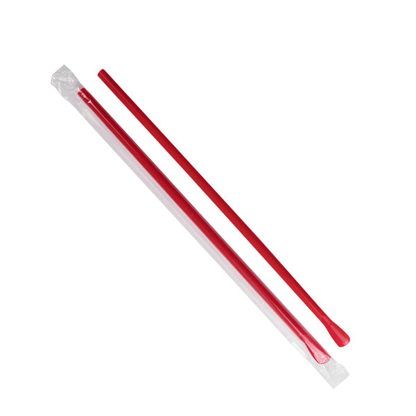 5000-PACK OF Straw Wrapped Karat 5,000 ct Spoon Straws | Indivudually Wrapped | Red (0.26" x 9.45")