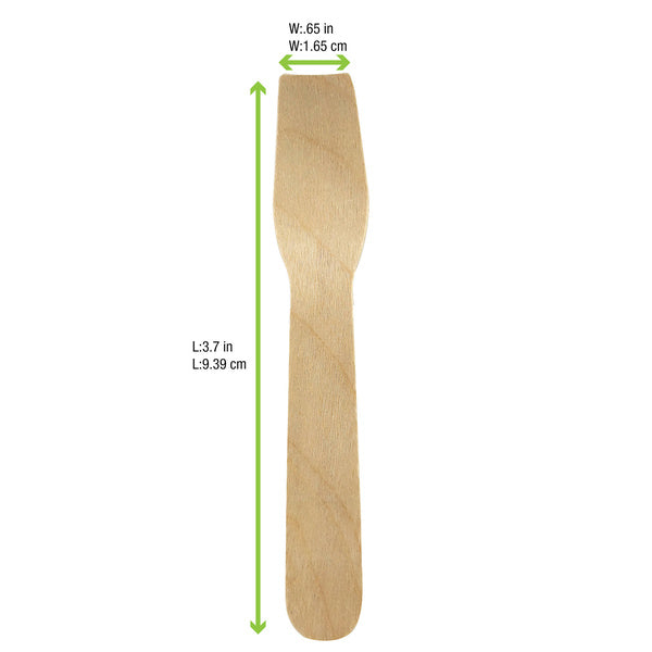 1-PACK OF SPOON WOODEN ICE CREAM 3.75IN