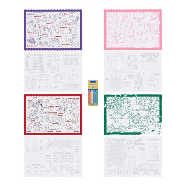 4-PACK OF PLACEMAT 10X14 COLORME+CRAYON