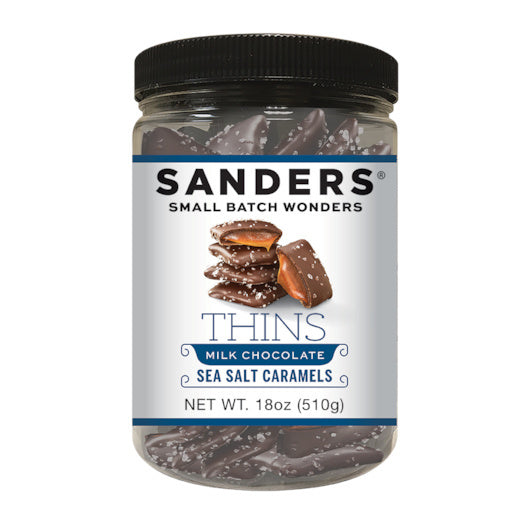 6-PACK OF Milk Chocolate Sea Salt Caramel Thins Sander'S Candy, 6 - 18 Oz