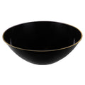 12-PACK OF Bowl Soup 16 oz. Black with Gold Rim Round Plastic - 120 pcs