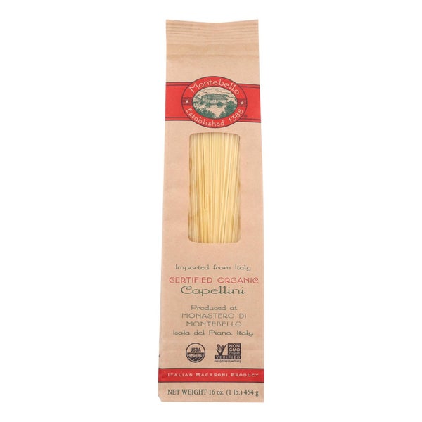 12-PACK OF Pasta Capellini Organic Montebello 1 lb