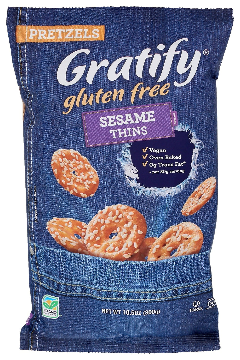 6-PACK OF SNACK PRETZEL SESAME THINS