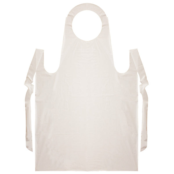 5-PACK OF APRON POLY EMBSD WHT 28X46 COM