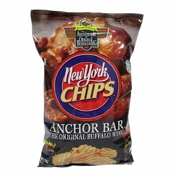 12-PACK OF Potato Chips Wavy Anchor Bar (spicy Buffalo Wing), New York Chips