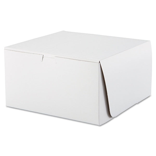 100-PACK OF Container Food SCT SCH 0977 Premium White Bakery Boxes - 10x10x5.5 Inches - 100 Count - Ideal for Cakes, Pastries, and Cupcakes