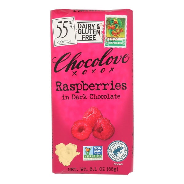 12-PACK OF CHOCOLATE BAR RASPBERRIES DARK
