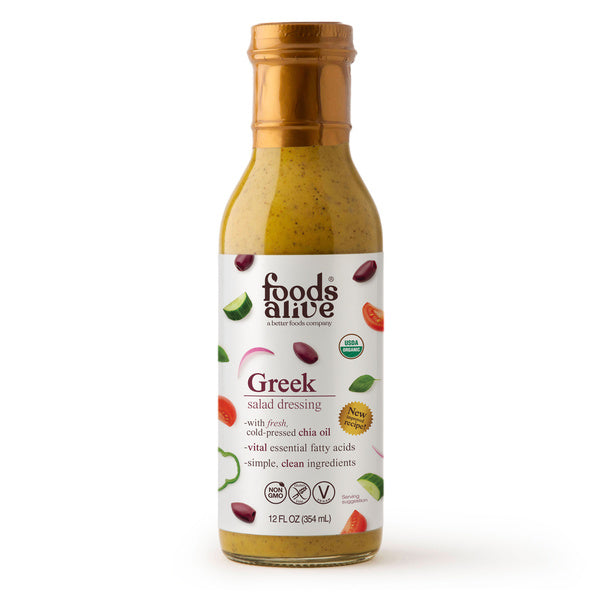 6-PACK OF Dressing Salad, Greek Organic, Foods Alive