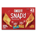 42-PACK OF Cracker Cheezits Cheez-It Snap'd Crackers Variety Pack - 0.75 oz Bags of Cheddar Sour Cream & Onion and Double Cheese - Perfect Snack for Any Occasion