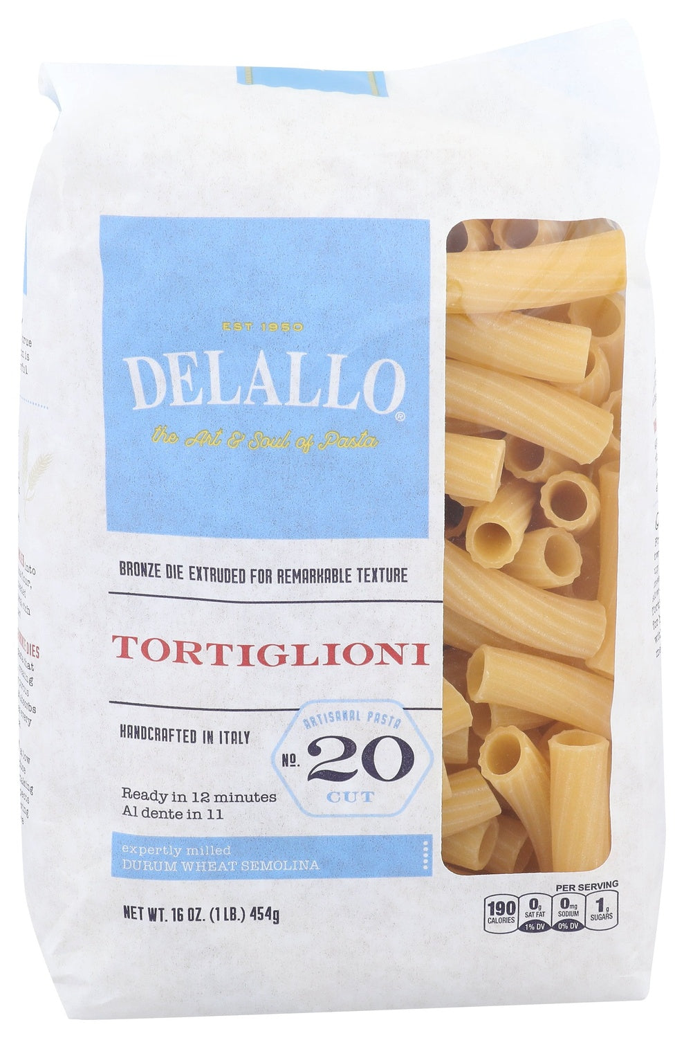 8-PACK OF PASTA TORTIGLIONI DURUM WHEAT SEMOLINA