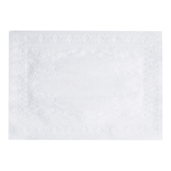 1000-PACK OF PLACEMAT PAPER WHT LACE EMBSD