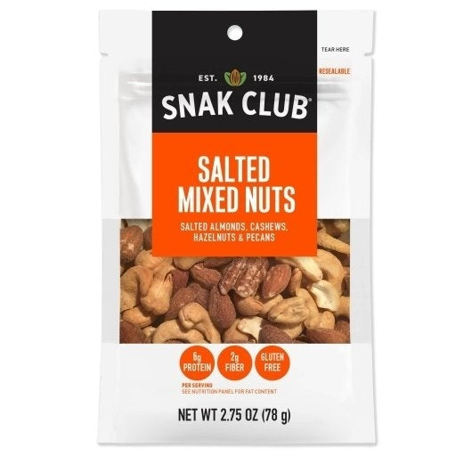 6-PACK OF Salted Mixed Nuts Snak Club, 6 - 2.75 Oz