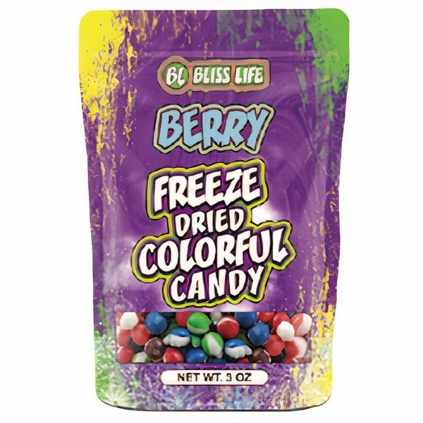 50-PACK OF Candy Freeze Dried Colorful Berry, Bliss Life Products