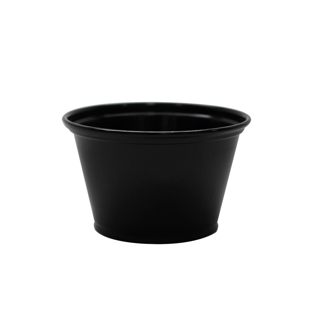 2500-PACK OF Cup Sauce Karat 4oz PP Plastic Portion Cups - Black - 2,500 ct