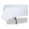 20-PACK OF Tatco 31108 54 in. x 108 in. Embossed Paper with Plastic Liner Paper Table Cover - White (20/Carton)