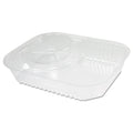 500-PACK OF Tray Plastic Dart C68NT2 ClearPac Large Nacho Plastic Tray - 6.2 x 6.2 x 1.6 Inches, 2-Compartment Design, 500 Count