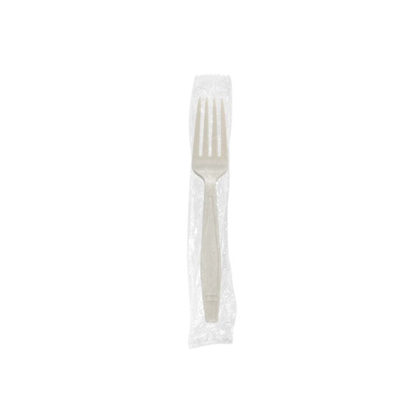 1000-PACK OF Fork Restaurant Karat Earth Heavy Weight Bio-Based Forks Wrapped, Natural - 1,000 pcs
