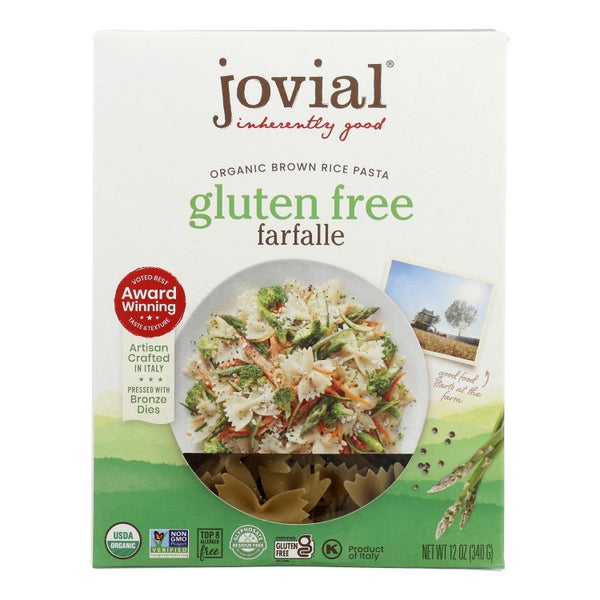 12-PACK OF Pasta Farfalle Brown Rice Jovial 12 oz