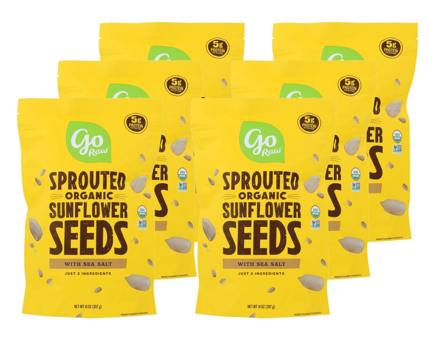 6-PACK OF Seed Sunflower Celtic Sea Salt Go Raw 14 oz