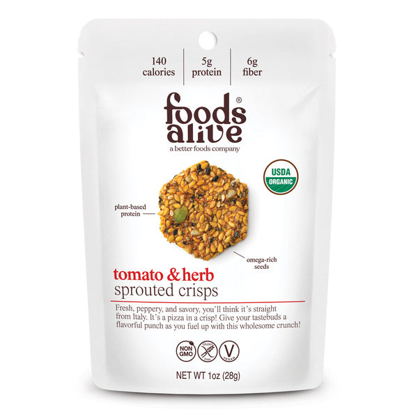 24-PACK OF Snack Chip, Tomato Herb Crisps, Foods Alive