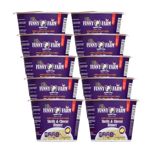 10-PACK OF Macaroni & Cheese Goat White Cheddar Funny Farm 2.05 oz