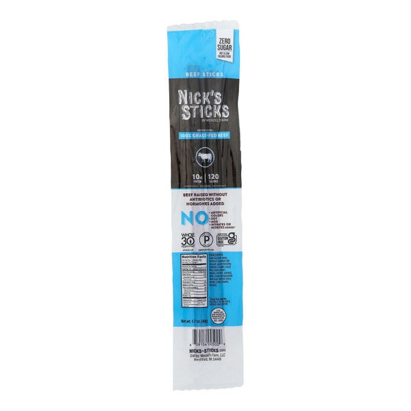 25-PACK OF Meat Stick Grassfed Beef Nick's Sticks 1.7 oz