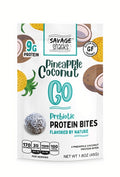 12-PACK OF Snack Protein Bites GO Pineapple Coconut Prebiotic, Savage Snacks