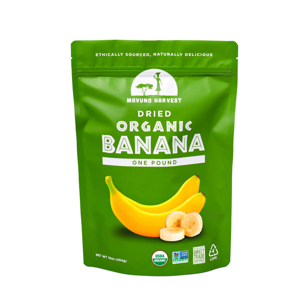 6-PACK OF Banana Dried Organic, 1 Pound Size