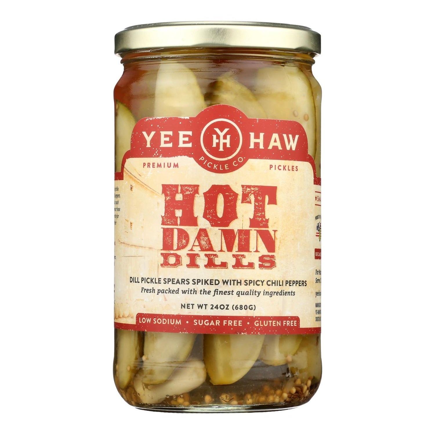 6-PACK OF PICKLE DILL HOT DAMN
