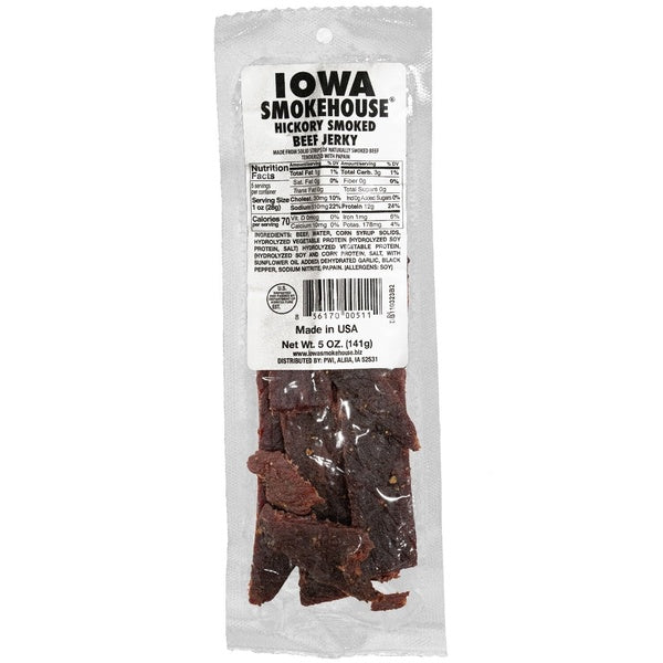 12-PACK OF Beef Jerky Hickory Smoked 5 oz, Iowa Smokehouse