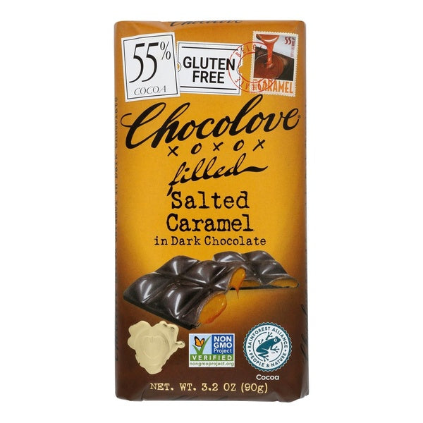 10-PACK OF Chocolate Bar Dark Chocolate Salted Caramel Chocolove Chocolate 3.2 oz