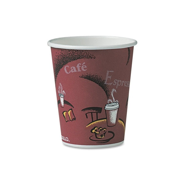 300-PACK OF Cup Paper 10 oz. Maroon Paper Bistro Design Hot Drink Cups - 300 Count for Coffee, Tea, and Hot Chocolate